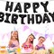 65-Piece 16-Inch Black Happy Birthday & A-Z Letter Balloons – DIY Custom Alphabet Mylar Balloon Banner for Birthdays, Holidays, and Parties (Black)